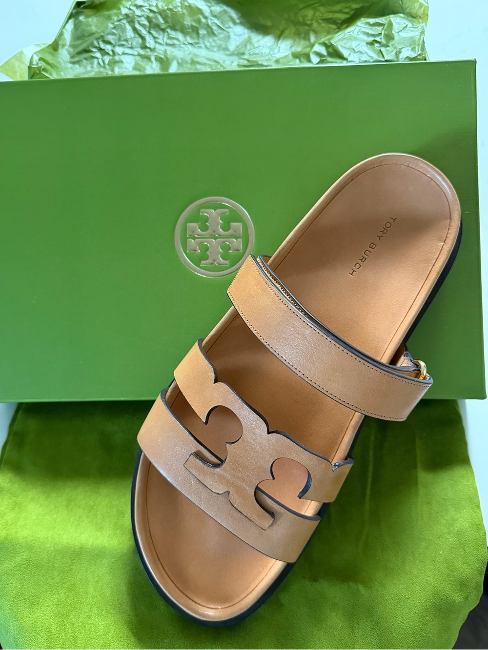 Brand New!!!! Tory Burch Ines Sport Slide Sandals – Camello 200